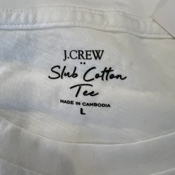 NWT J. Crew White Vintage Slub Cotton Crewneck Tee - Picture 4 of 8